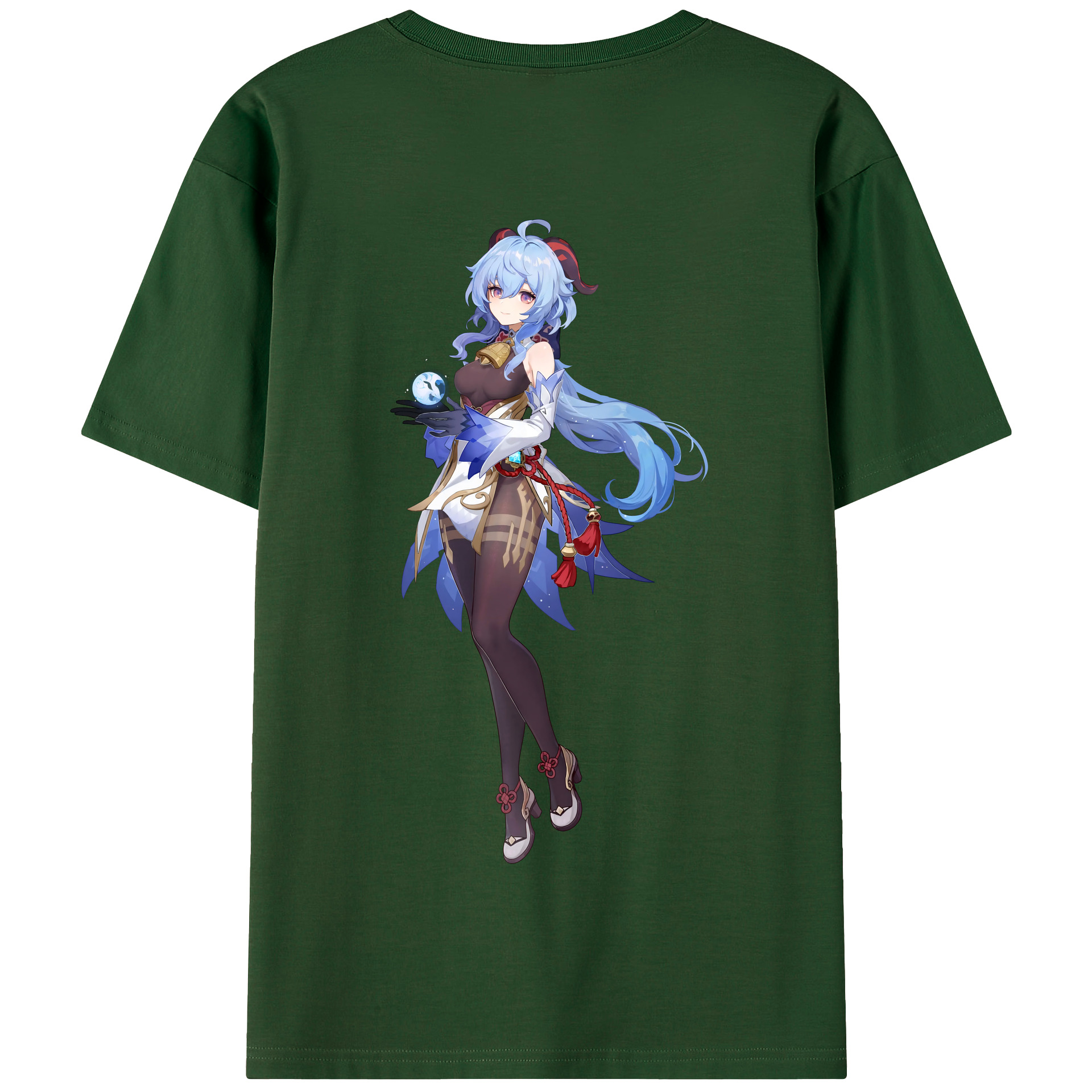 げんし神 甘雨 かんう genshin Ganyu 綿100％半袖Tシャツ（背面プリント）
